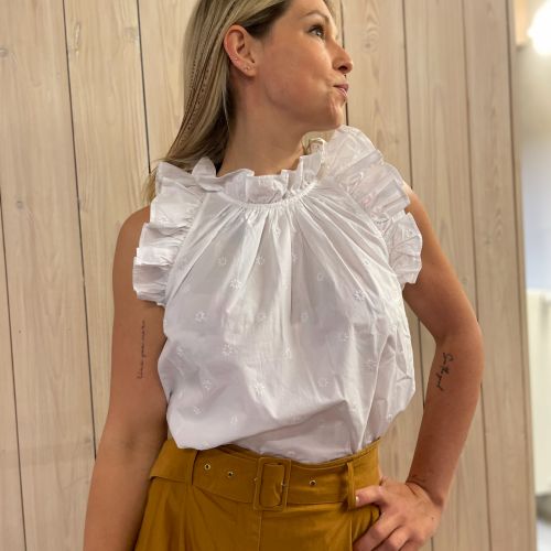 oversized blouse met geborduurde print
