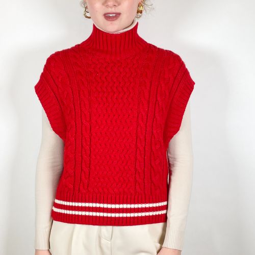 oversized knitted debardeur