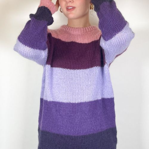 knitted pull color stripes