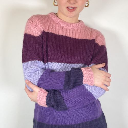 knitted pull color stripes