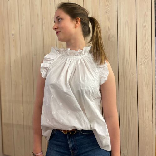 oversized blouse met geborduurde print
