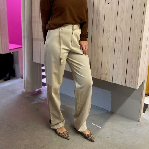 wide leg pants met elastische band