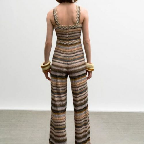 Jumpsuit in an ethnic knitted lurex pattern