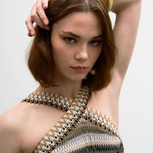Jumpsuit in an ethnic knitted lurex pattern
