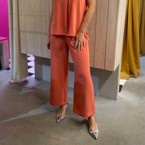loose fit pants met elastische band in de taille