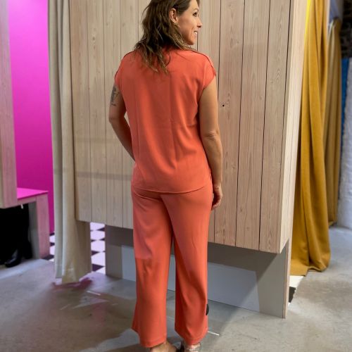 loose fit pants met elastische band in de taille