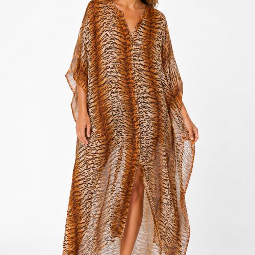 beachjurk dierenprint + knooplint