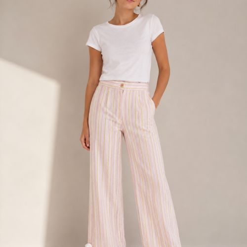 loose fit striped pants
