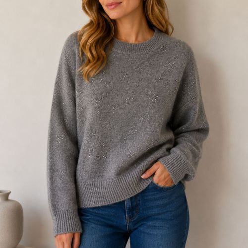 fluffy pull met strass