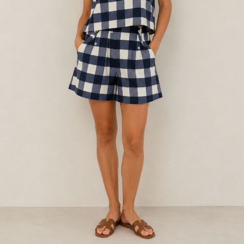 Shelby gingham short + riem