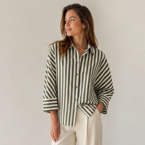 Oversized blouse met strepen