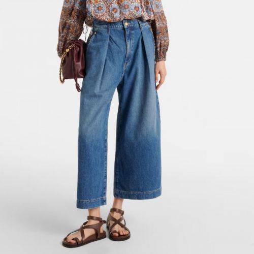 The April pleated wide-leg jeans