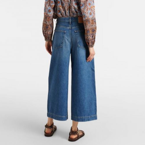 The April pleated wide-leg jeans