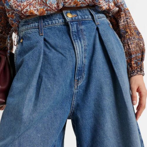 The April pleated wide-leg jeans