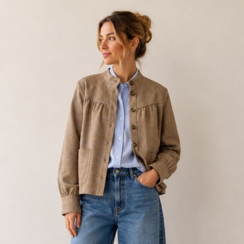 Luxe Wollen jacket met ruitpatroon