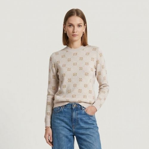 Melange trui met all-over JOSH V logoprint
