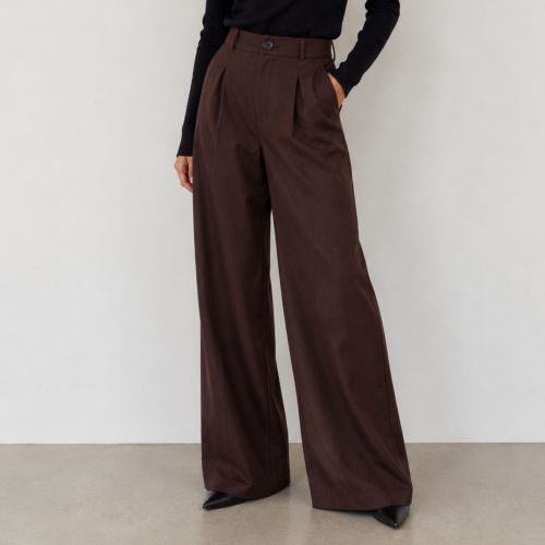 wide leg hoge taille broek