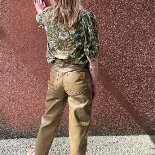 blouse met korte pofmouw en bloemenprint