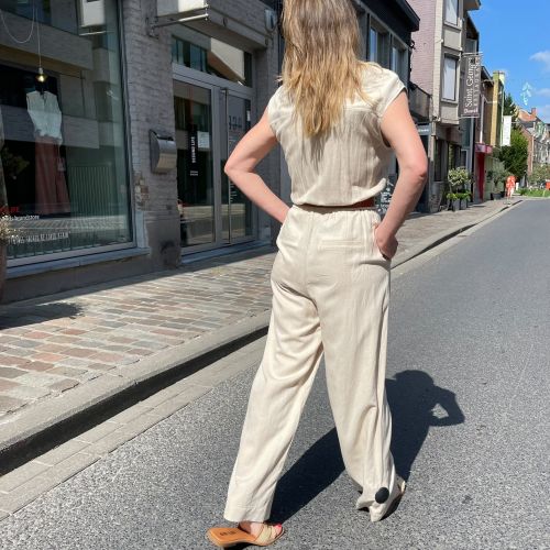 elegante jumpsuit met geborduurde details