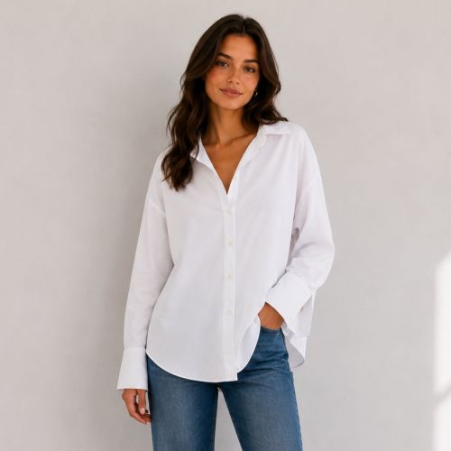  Poplin / Oxford style oversized blouse