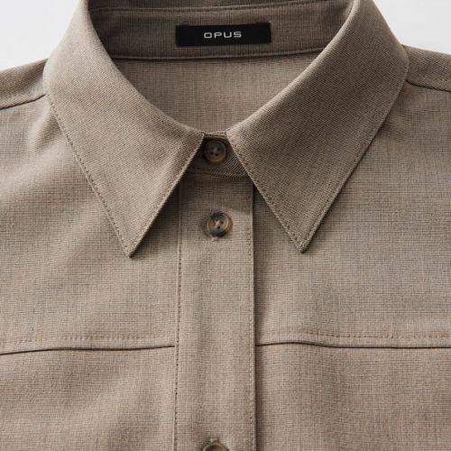 Blouse met lange mouwen en elastische tailleband