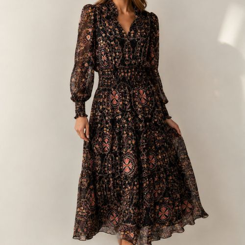 Maxi floral print dress