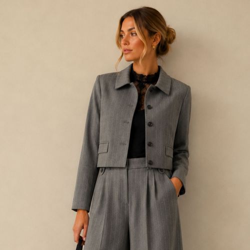 cropped blazer krijtstreep