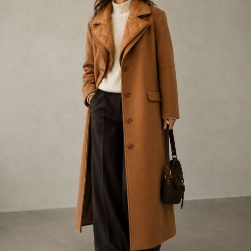 Maxi puffer/Wool mixed coat 