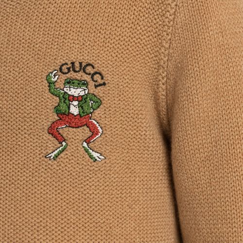 Wool dress embroided logo with frog