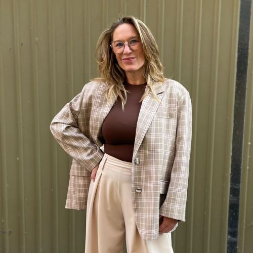 oversized blazer ruitmotief