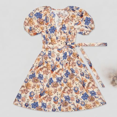 Floral Midi/Maxi Jurk met Pofmouwen en Ceintuur