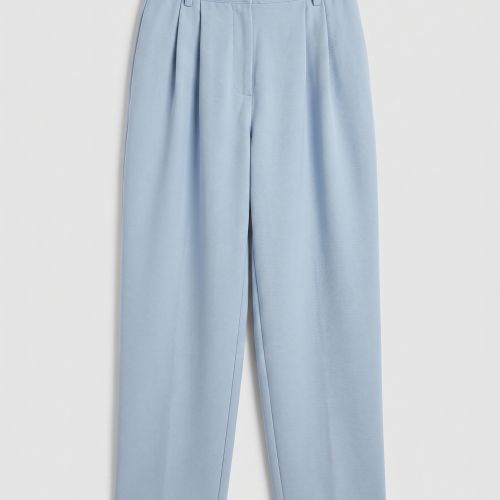 Pantalon met Bandplooien en Hoge Taille