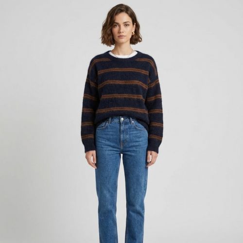 Luxe Mohair & Baby Alpaca Gestreepte Trui