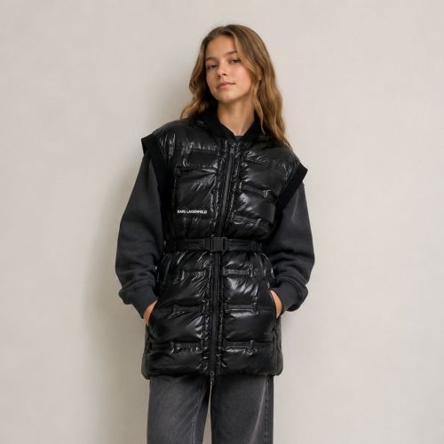 padded waist coat met opschrift