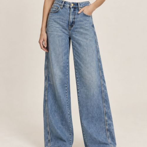 high waist wide leg jeans