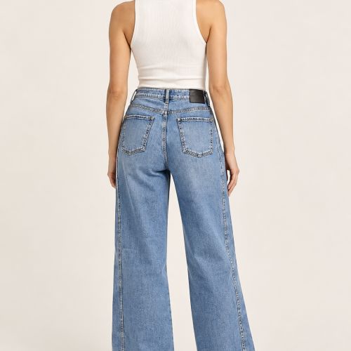 high waist wide leg jeans