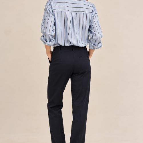 Oversized silk blouse gestreept