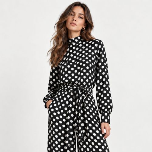 oversized blouse polkadot