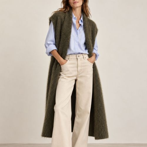 maxi cardigan mouwloos