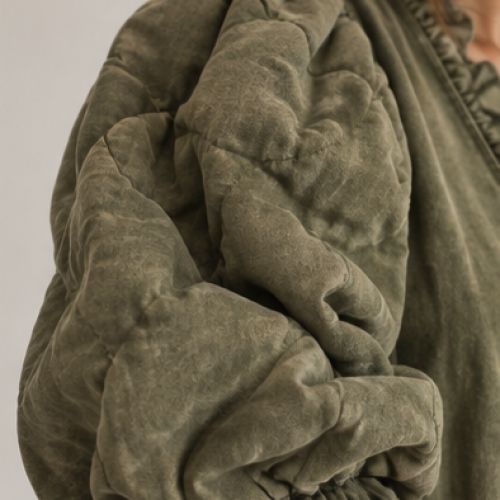 Quilted puff-sleeve jurk