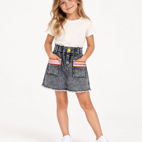 denim rokje gerafeld