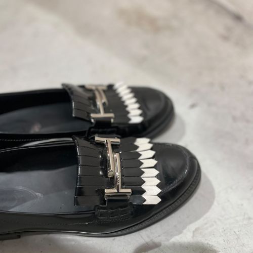 lederen loafers met franjes