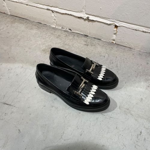 lederen loafers met franjes