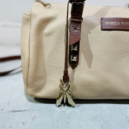 lederen bowling bag met lange riem