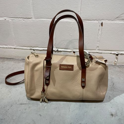 lederen bowling bag met lange riem