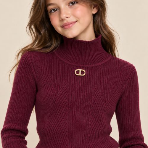 ribbed turtleneck trui