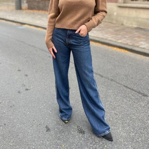 The cuffed wide leg jeans