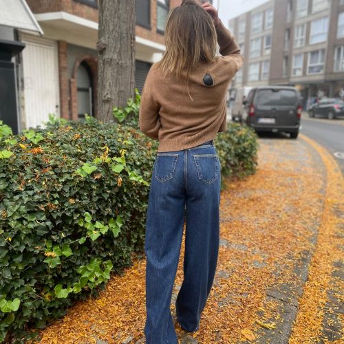 The cuffed wide leg jeans