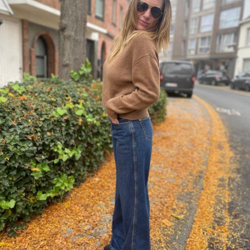 The cuffed wide leg jeans
