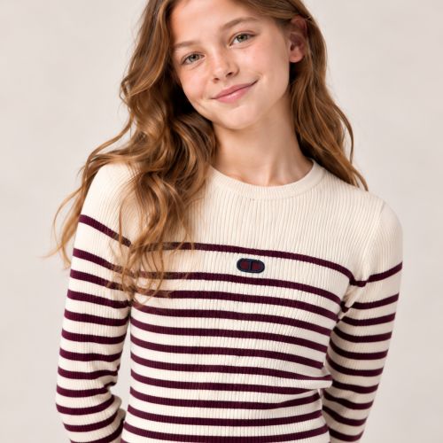 gestreepte turtleneck pull